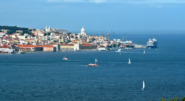 Vista Panorámica Lisboa Desde Santuario Cristo Rei Almada Portugal —  Fotos de Stock