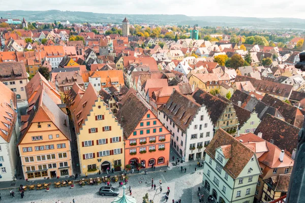 Luftaufnahme von Rothenburg ob der tauber, Bayern, Deutschland — Stockfoto