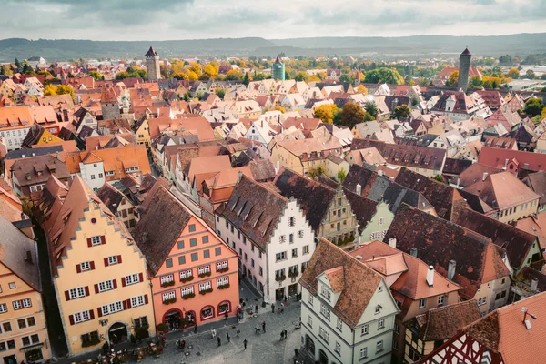 Vue aérienne de Rothenburg ob der Tauber, Bavière, Allemagne — Photo