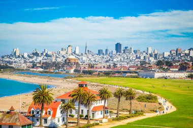 San Francisco skyline with Crissy Field, California, USA clipart