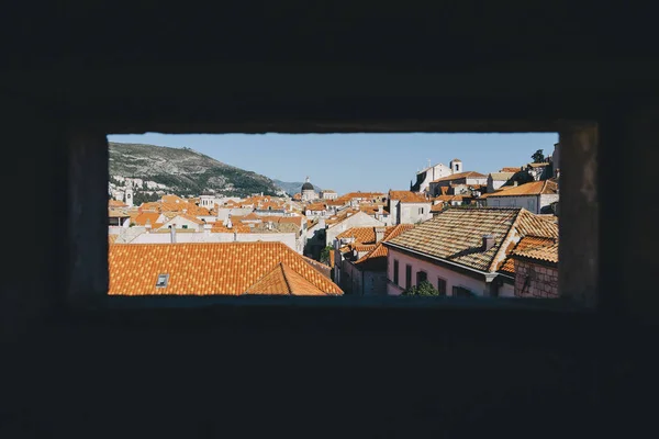 Casco antiguo de Dubrovnik al atardecer, Dalmacia, Croacia — Foto de Stock