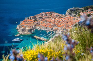 Yazın Dubrovnik eski kenti, Dalmaçya, Hırvatistan