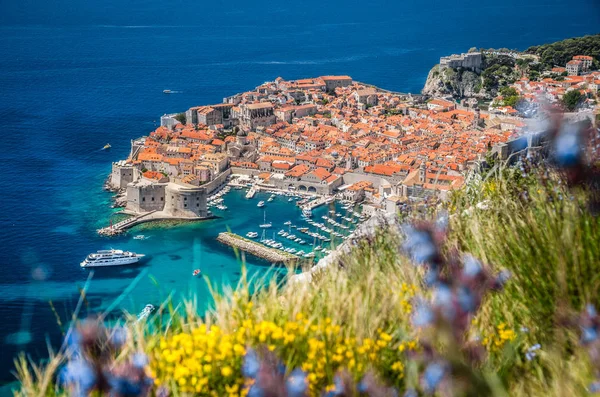 Kota tua Dubrovnik di musim panas, Dalmatia, Kroasia — Stok Foto