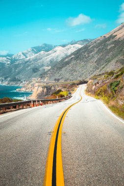 Big Sur'da Ünlü Otoyol 1, California Central Coast, Abd