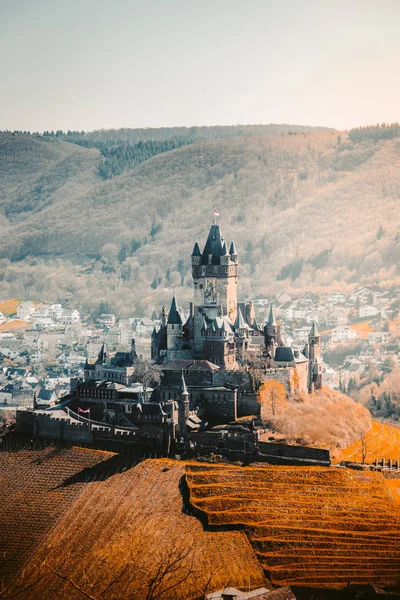 Cidade histórica de Cochem com Reichsburg, Rheinland-Pfalz, Alemanha — Fotografia de Stock