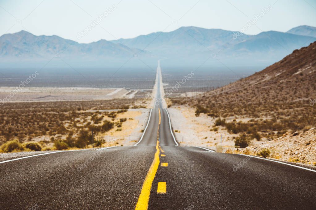 Classic highway view in the American West