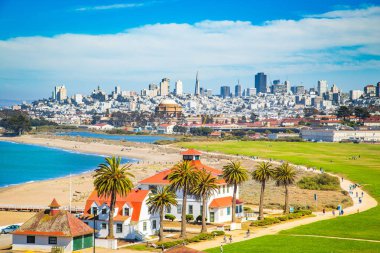 San Francisco skyline with Crissy Field, California, USA clipart