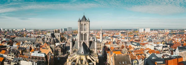 Luchtfoto van Gent, Vlaanderen, België — Stockfoto