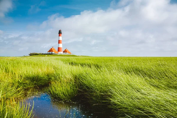 Westerheversand lighthouse, North Sea, Schleswig-Holstein, Alemanha — Fotografia de Stock