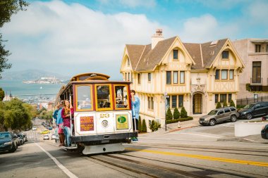 Teleferik San Francisco tepeye tırmanma, Kaliforniya, Abd