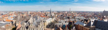 Ghent, Flanders, Belçika'nın havadan görünümü