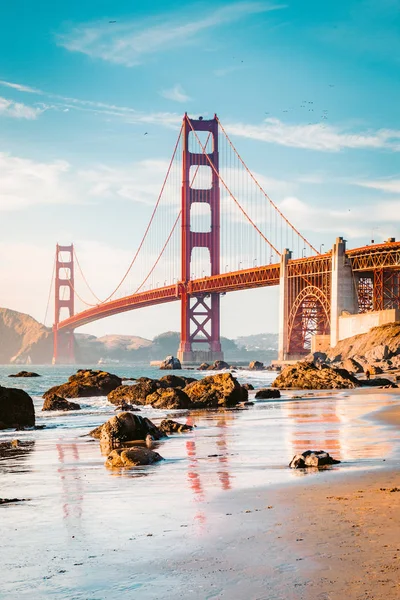 Ponte cancello dorato al tramonto, san francisco, california, usa — Foto Stock