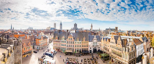 Ghent, Flanders, Belçika'nın havadan görünümü — Stok fotoğraf