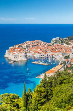 Yazın Dubrovnik eski kenti, Dalmaçya, Hırvatistan