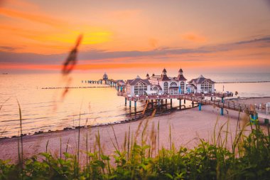 Sellin Pier at sunrise, Baltic Sea, Germany clipart