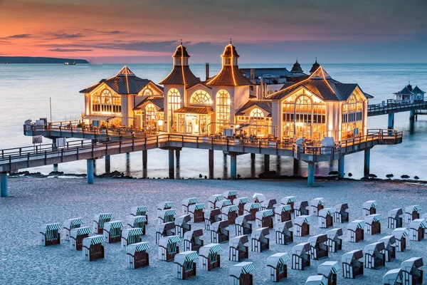 Sellin Pier at twilight, Baltic Sea, Germany — Stock Photo, Image