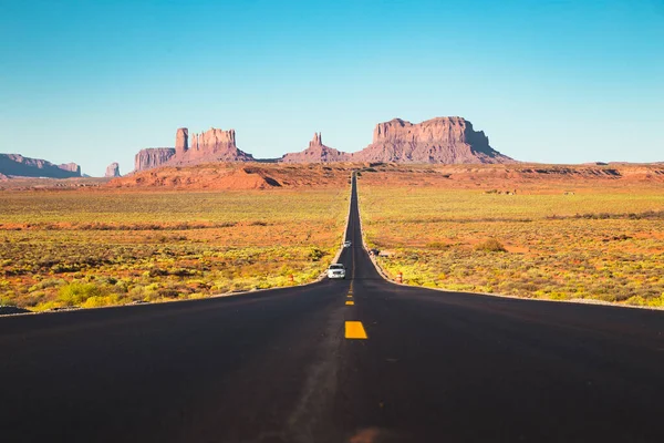 Classic Panorama View Historic Route 163 Running Famous Monument Valley — Stock Photo, Image