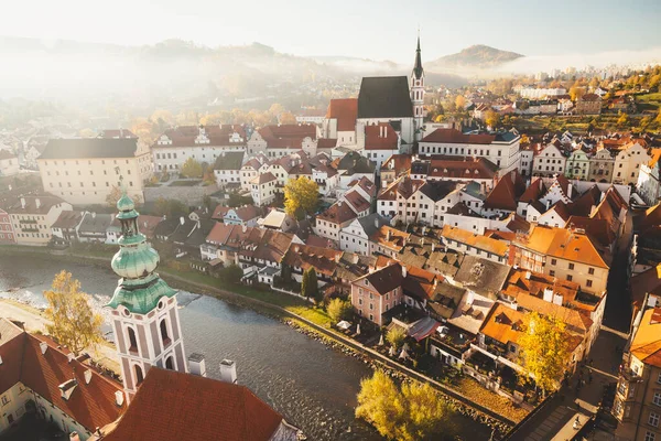 Blick Auf Die Historische Stadt Cesky Krumlov Mit Der Berühmten — Stockfoto