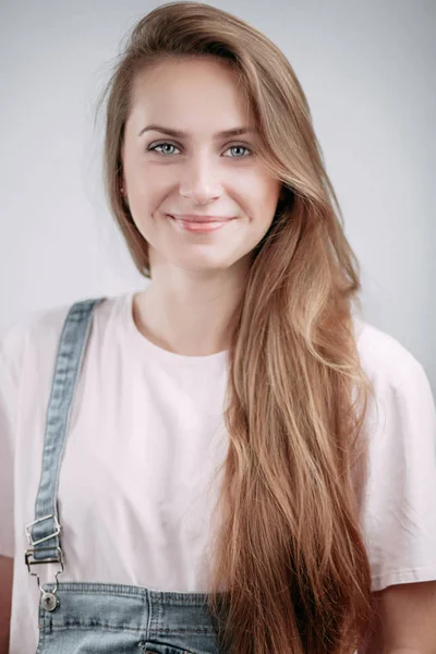 Beautiful Girl Posing Studio — Stock Photo, Image