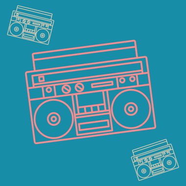 Boombox simgesi anahat tarzı. 