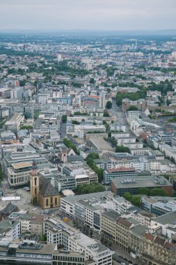 aerial view of cityscape with buildings in Frankfurt, Germany  clipart