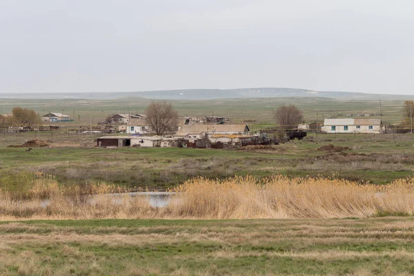 Западно Казахстанская Область Бастау Вавилино Казахстан 2019 Село Реки Западно — стоковое фото