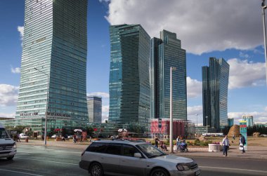 Nur-Sultan (Astana), Kazakistan, 19.08.2017 - Kazakistan'ın başkenti Nur-Sultan'ın gökdelenleri (Astana)