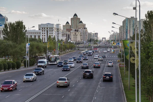 Nur Sultan Astana Kazachstan Augustus 2017 Autoverkeer Astana — Stockfoto