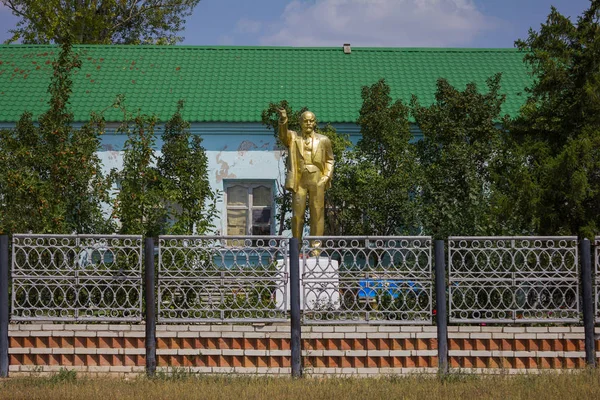 Taskala Uralsk Cazaquistão Ocidental Qazaqstan 2019 Estátua Vladimir Ilyich Lenin — Fotografia de Stock