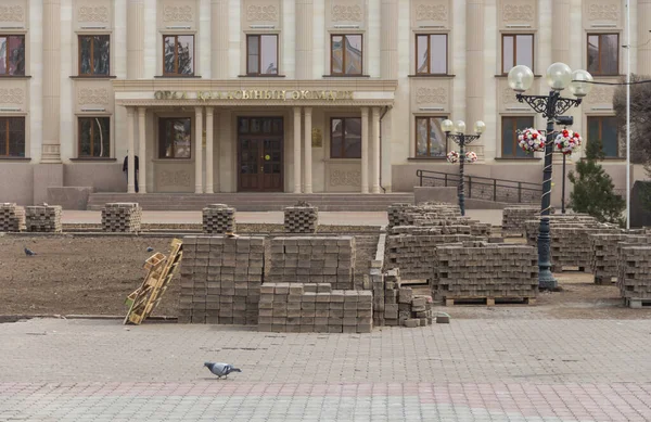 Uralsk Kazakhstan Qazaqstan 2020 Dismantling Parsing Abay Square City Uralsk — 图库照片