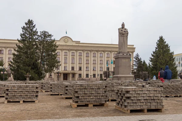 Ouralsk Kazakhstan Qazaqstan 2020 Démantèlement Analyse Place Abay Dans Ville — Photo