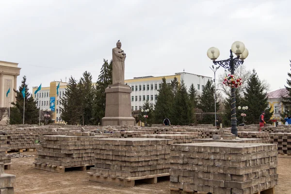 Uralsk Cazaquistão Qazaquistão 2020 Desmantelamento Análise Praça Abay Cidade Uralsk — Fotografia de Stock