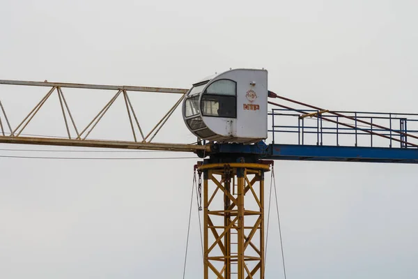 Guindaste Construção Torre Construção Edifícios Altos — Fotografia de Stock