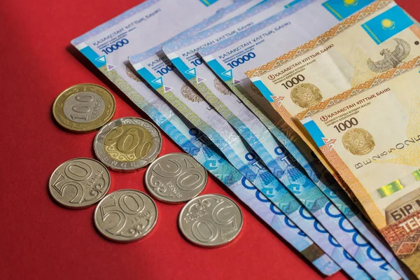 Moneda Nacional Kazajstán Tenge Pago Social 500 Tenge Pago 500 — Foto de Stock