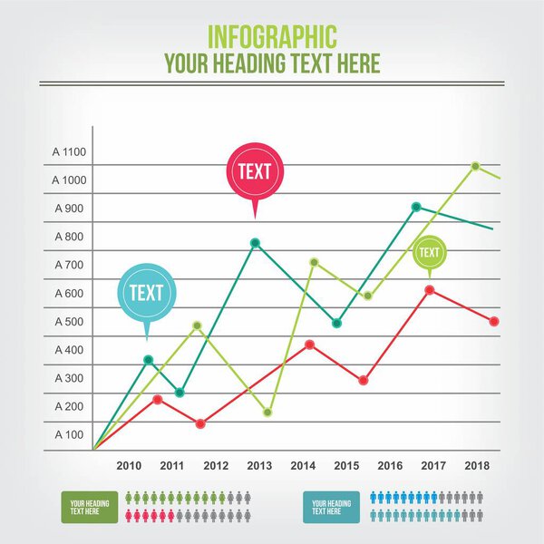График деловой статистики с несколькими линиями
