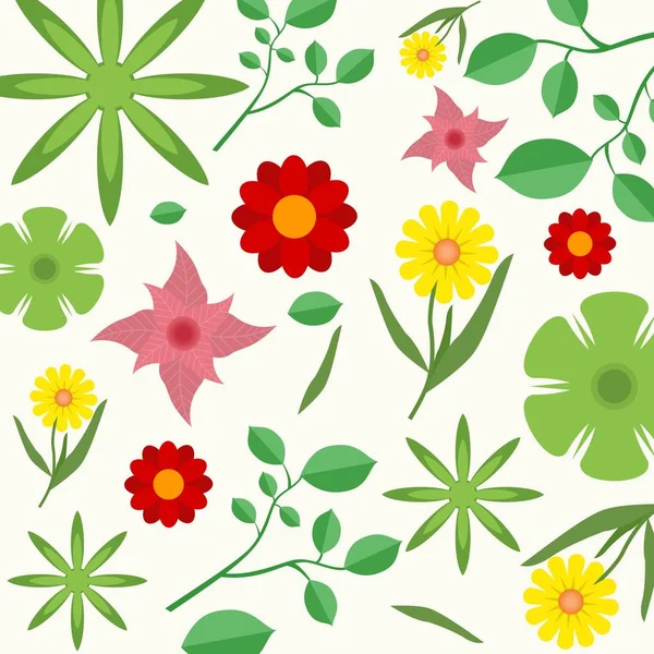 Çeşitli çiçek yaprakları bahar arka planda