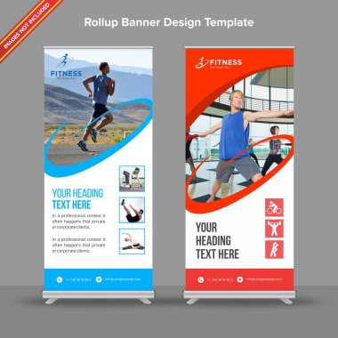 Standart mavi ve kırmızı Rollup Banner