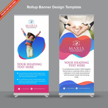 Modern şekiller ile sigorta primi kırmızı ve mavi Rollup Banner