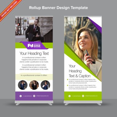 Modern Neon Yeşil ve beyaz Rollup Banner