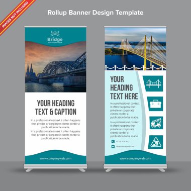 Yaratıcı mavi ve beyaz Rollup Banner