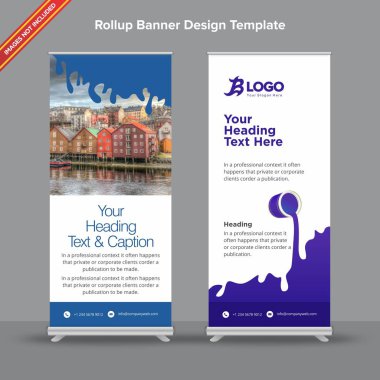 ROLLUP Banner düz Indigo ve beyaz yapışkan etkisi ile