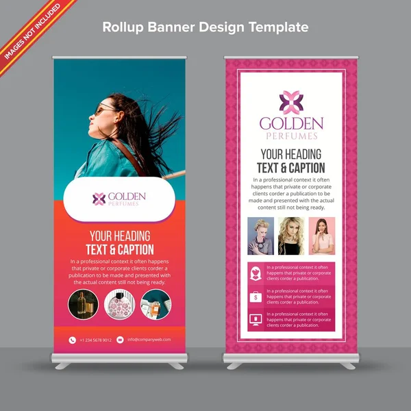 Gradient etkisi ile Retro rustik ve pembe Rollup Banner