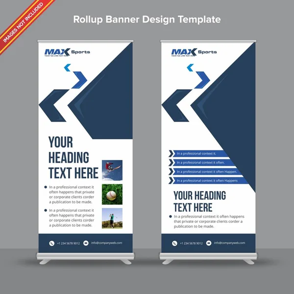 Corporate donker en licht blauw Rollup Banner — Stockvector