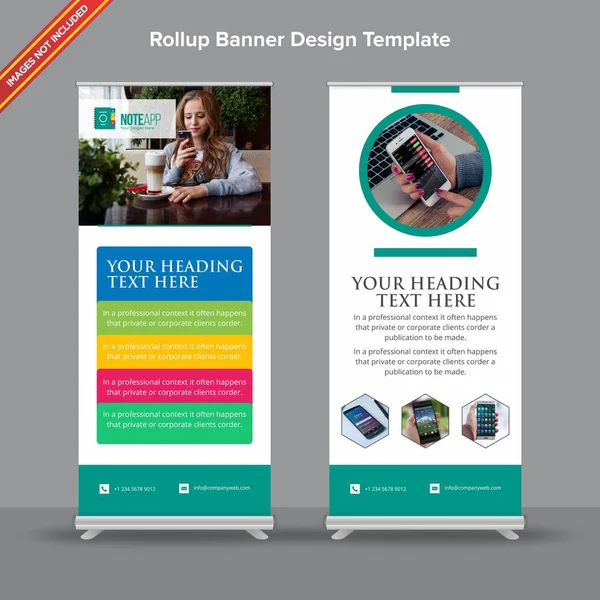 Modern deniz mavisi ve beyaz app Rollup Banner