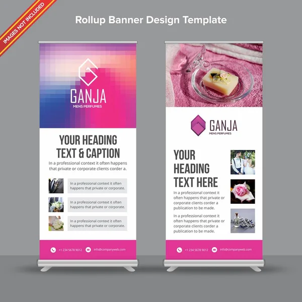 Dijital geometrik Rollup Banner ile pembe ve mavi tonları