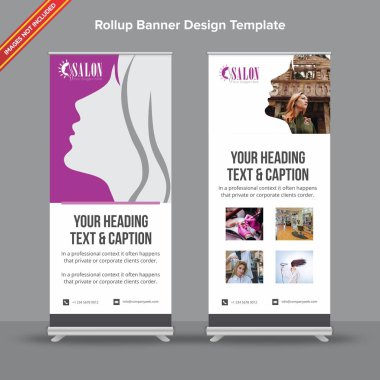 Çağdaş pembe ve gri Rollup Banner