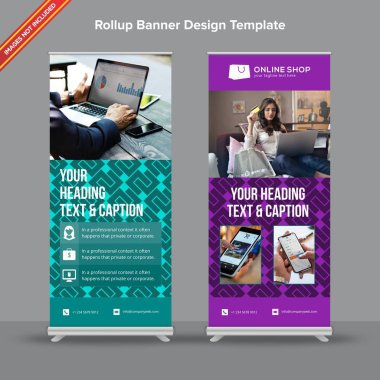 Jade ve Lila tonlarında parlak geometrik Rollup Banner