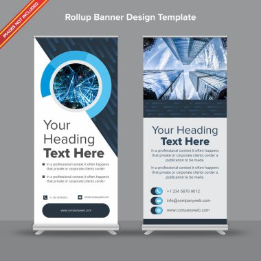 Kesme kenarı Rollup Banner Denim ve safir mavi