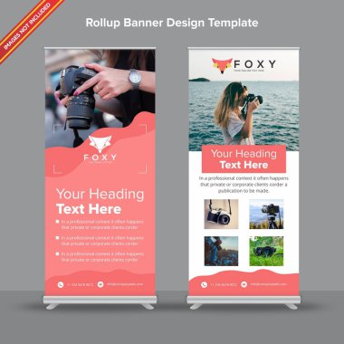 Şeftali akışkanlık tasarım ile çağdaş Rollup Banner