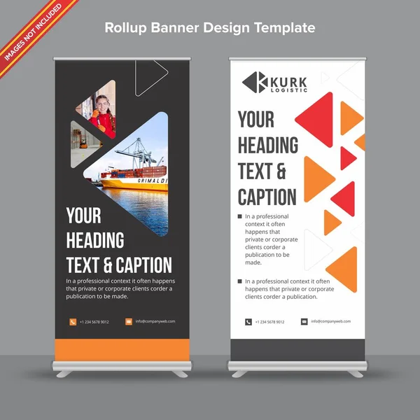 Dark grey and white Geometrical Rollup Banner — Stock Vector
